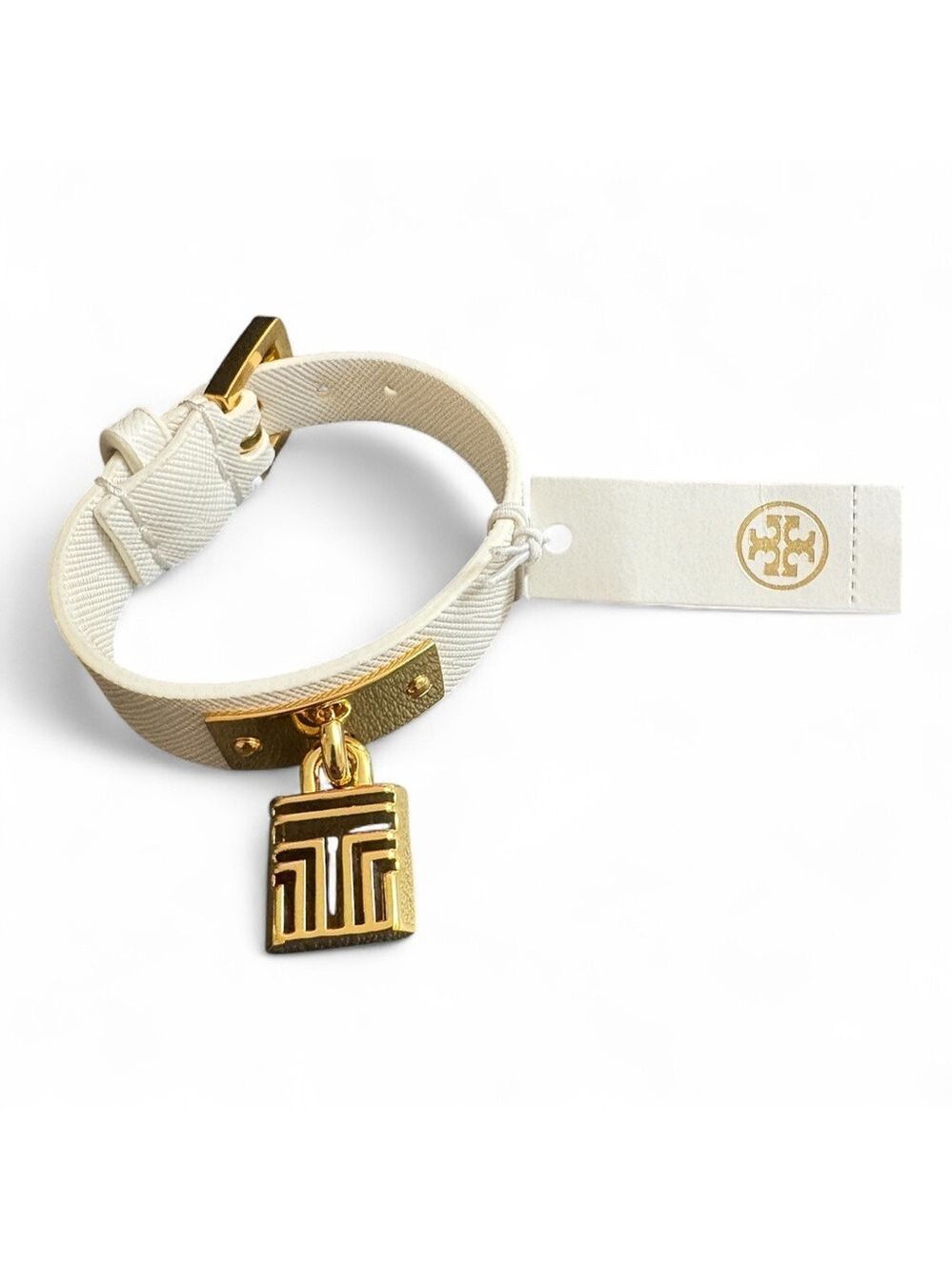 Tory Burch White and Gold Rubber Bracelet NWT